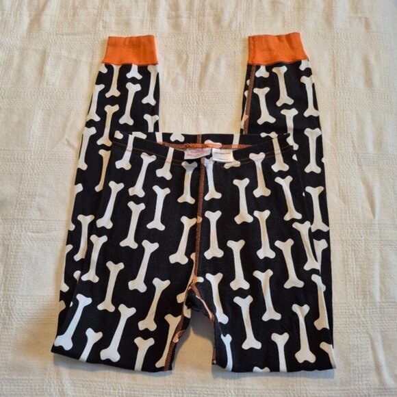 Hanna Andersson boys size size 140 or 10 pajama pants black & white bones EUC - Picture 2 of 5